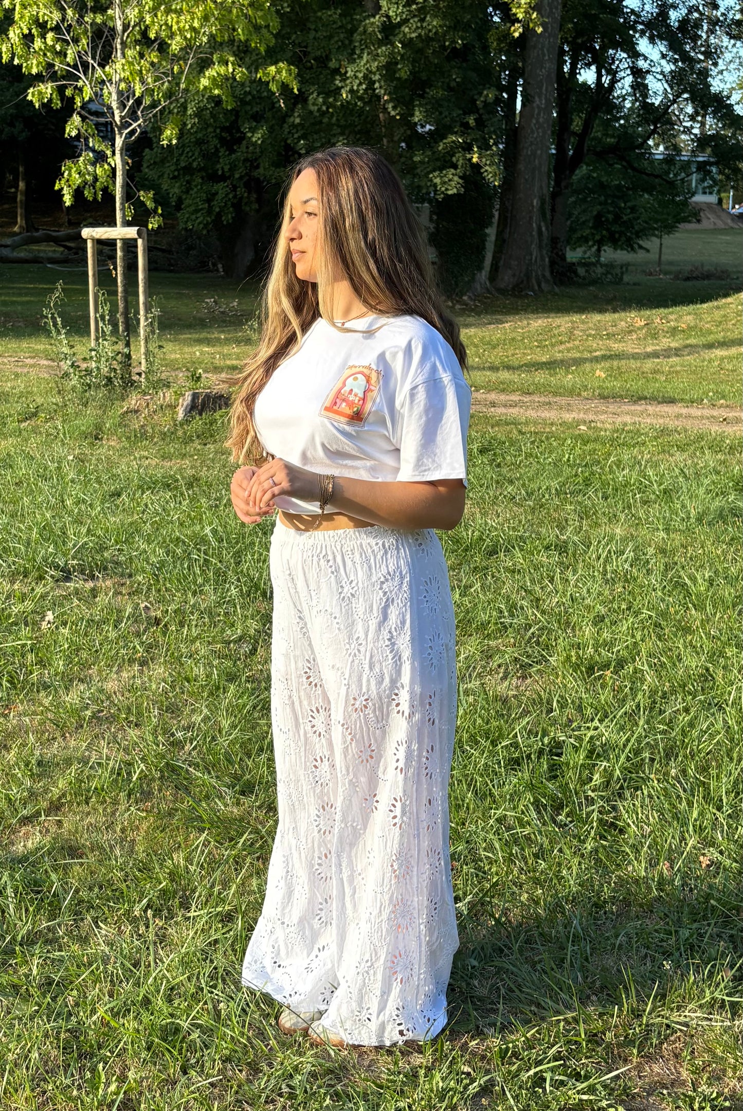 Pantalon broderie anglaise
