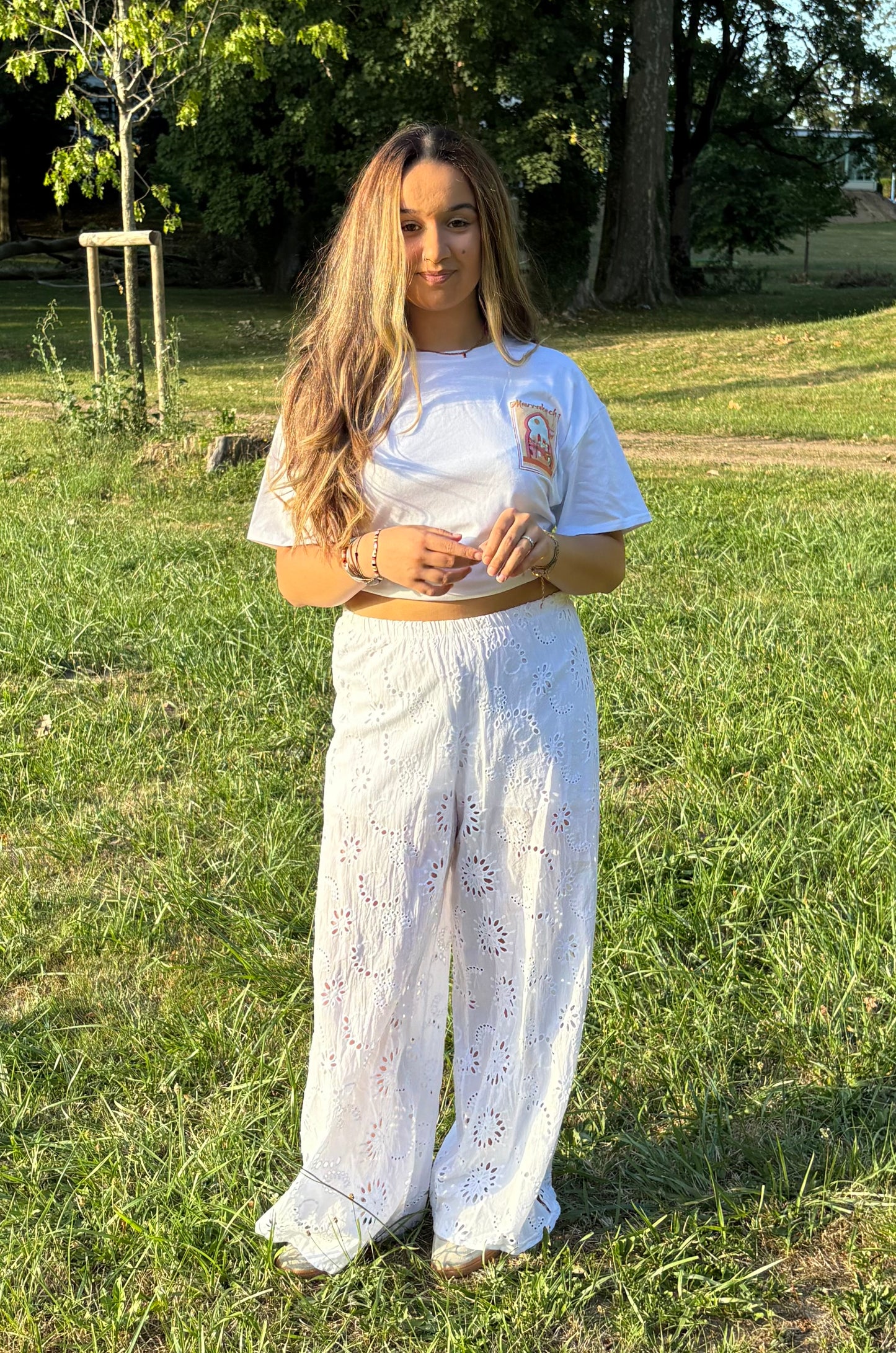 Pantalon broderie anglaise