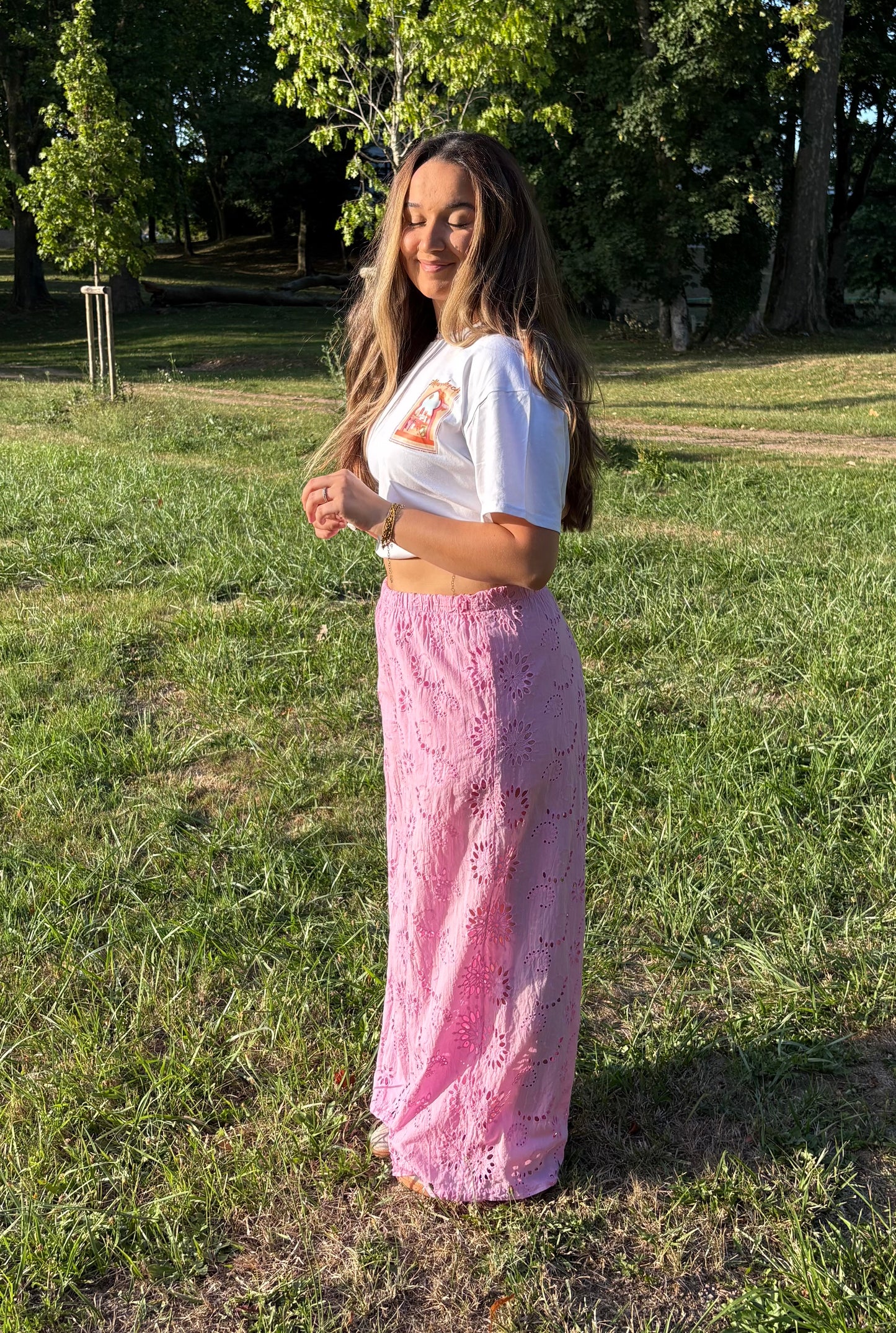 Pantalon broderie anglaise